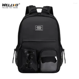 Backpack Black Travel Women Large Waterproof School Bag College Students Teenagers Casual Laptop Rucksack Trolley Belt XA430C