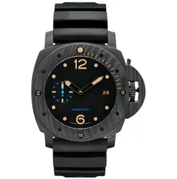 PAM 0616 Męskie zegarki 47 mm wybieranie czarnego kolor 2555 Ruch mechaniczny karbotech na rękę Luminous8469078