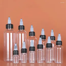 Depolama şişeleri 20-200ml sivri jel şişe sıkma damlası şeffaf plastik sıkılmış yarı kapak burun ekstrüde alt boyama mürekkep ayarı