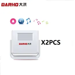 DOORBELLS DARHO 2PCS卸売ワイヤレスゲストウェルカムドアベルチャイムPIRモーションセンサーショップエントリーセキュリティ赤外線検出器のアラーム