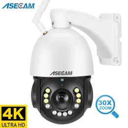 Kameralar Yeni 8MP 4K PTZ IP Kamera WiFi Audio Açık AI İnsan İzleme 30x Zoom Poe Onvif CCTV Renk Gece Görme Güvenlik Kamera