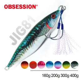 Obsession 3D baskı lazer s şekli 160g 200g 300g 400g yapay yem teknesi balıkçılık jig cazibesi sert metal deniz balıkçılığı yemleri pesca