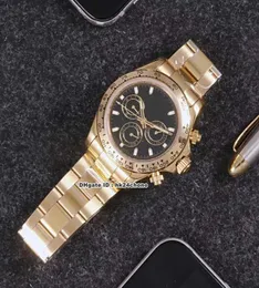 14 Style Cosmograph Automatyczne męskie zegarek 18k złoty szafir czarna tarcza Paski ze stali nierdzewnej Watchy No Chronograph RO166390162