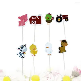 Festival Malzemeleri 24 PCS Çiftlik Cupcake Toppers Doğum Günü Partisi Kek Dekorasyon