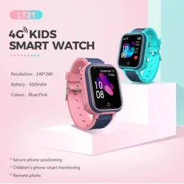 Saatler LT21 4GSmart İzle Çocuklar GPS WiFi Video Arama SOS IP67 Su Geçirmez Çocuk Smartwatch Kamera Monitörü izleyici Xaiomi için Konum