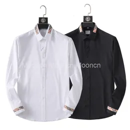 Designer Classic Mens Dress Camisetas listradas Business Casual Manga longa elástica elástica estrias sem rugas Man Male Macho Button Down Collar Camisetas Tops para homens