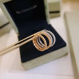High -Version Fanjia Pearl Damen Roségold gepackt CNC fein geschnitztes runder Perlenring, Armband, Armband