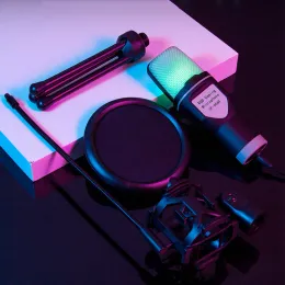 Dizüstü bilgisayar masaüstü bilgisayar için podcast kayıt stüdyo akışı için tripod standı podcast mikrofon seti pc kondenser mikrofon ile mikrofonlar USB mikrofon