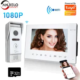 Intercom Tuya Video Intercom System Private House 7 -дюймовый монитор Video Door Door Door Shall с камерой 1080p Видео Portero Wi -Fi Con Apertura Puerta