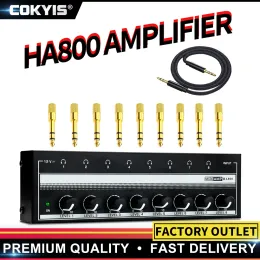 Förstärkare HA800 8 kanal hörlurarförstärkare Audio Stereo amp Microamp Amplifier för musikblandare inspelning av ultracompakt ljudförstärkare