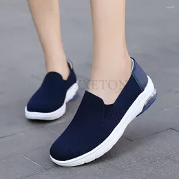 Casual Shoes Women Air Cushion Female Mesh Breattable Flats Sneakers Ladies Outdoor Slip-On Sock Footwear Loafers Zapatos Mujer