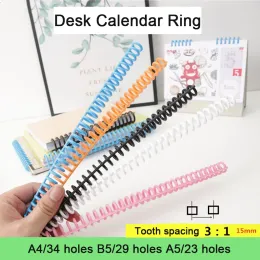 Spine 10pcs 34 fori anelli di anello per calendario scrivania anelli A4 anello lOOSeleaf 3: 1 anelli di planner di rilegatura di rilegatura di apertura in plastica