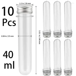 보관 병 10pcs 40ml 페이셜 마스크 플라스틱 테스트 튜브 스크류 캡 컨테이너 샘플 목욕 소금 보충 가능