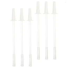 Coppe usa e getta Straws 6 set a tazza di pancia di pancia con paglia lavabile per i frullati delle forniture per bottiglie fai -da -te campeggio per la casa accessori convenienti