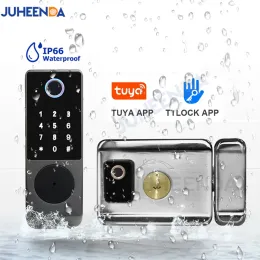 Sperre wasserdichtes Tuya Smart WiFi Lock für Gate Outdoor Electronic Digital Code Keyless Fingerabdruckschloss mit TTLOCK -App -Fernbedienung
