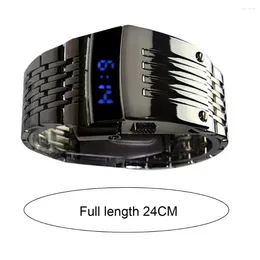 Armbandsur LED Sport Wrist Watch Calender Digital för Office Automatic Energy Saving Mode rostfritt stål Officer