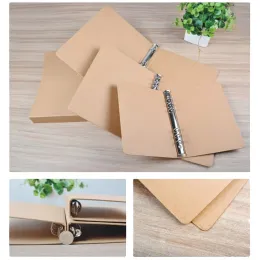 Notebooks A4 Size 4Hole A5 Size 6Hole Ring Vintage Blank Kraft LooseLeaf Binder Cover for Office School Notebook Album Scrapbook Diary