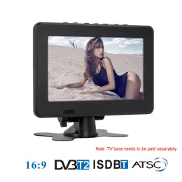 Jogadores D7 portátil TV DVBT2 ATSC ISDBT TDT 7inch Digital Analog Mini Small Car TV Support USB TF MP4 H.265 AC3