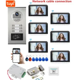Intercom WiFi IP Intercom Tuya System Smart Life App Video Intercom för Home Video Doorbell Camera 1080p RFID App Lås upp IP65