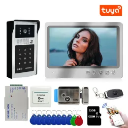 Türklingel neue Tuya 9 -Zoll -Bildschirm WiFi Video Türklingel -System mit rfid doorbell hd camera Telefon App Entsperren +elektrische Steuertürschloss