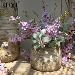 Fiori decorativi 3 rami Delphinium Flower artificiale Hyacinth Home Table Room Decorazione per matrimoni Accessori floreali PO