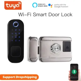 Lock Tuya WiFi Smart Lock Türtür Fingerabdruck Schloss Smart Home wasserdichtes Schloss Digitales Schloss Passwort für Home Hotel Security