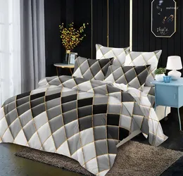 Set di biancheria da letto a gradiente aggenuale coperture per letti a griglia rombo e letti oro set di tessili set di tessili in poliestere be806