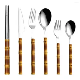 Dinnerware Sets Cutlery Grade Comfortable Grip Multi-purpose Anti-bending Steak Flatware Spoon For Restaurant