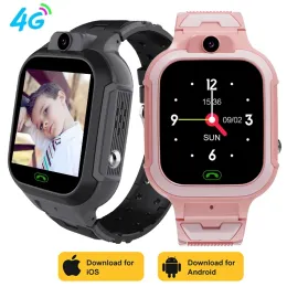 Opaski na rękę 2022 Nowy GPS Smart Watch Kids HD Camera Wsparcie 4G SIM Card Call Call Smartwatch WiFi GPS Pozycjonowanie dla iPhone'a Huawei Child Kid+Box