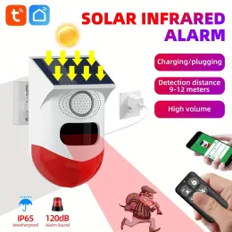 Kits Tuya Smart WiFi Solar Infrarot Alarm Wireless Outdoor PIR Motion Detector Humansensor Home Security Einbrecher System 433MHz Sirene