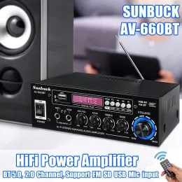 Wzmacniacze AK35/AV660BT Wzmacniacze mocy audio 2 -kanałowe Bluetooth Compatybilne HiFi Amplifificador 110/220V System dźwiękowy kina domowego