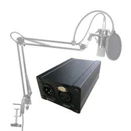 Accessori 48V USB Phantom Alimentatore Phantom per microfono Professional Recording Mic Batteria incorporata da 2200 mAh