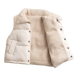 Höst/vinter barns bomullsväst baby med sammet för män och kvinnor bär lammfleece barnkläder