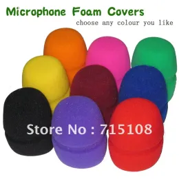 Accessories free Shipping 10pcs Lot Flat Microphone Windscreen Foam Cover Microphone Grill Audio Microphone Wiindshield karaoke microphone