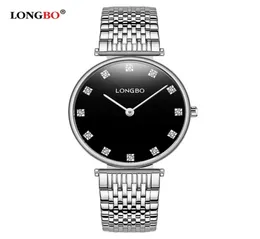 Longbo Brand Fashion Lovers смотрит на водонепроницаемые женщины из нержавеющей стали, мужчины кварцевые наручные часы, классическая пара часов, подарки Reloj 50959161819