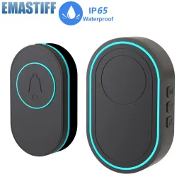 Campainha ip65 impermeabilizada a água 433MHz Door sem fio sinalização de porta externa Smart Home 39 Ringtone 4 Volume Amazing de segurança de flash de LED ajustável