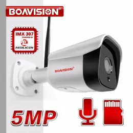 Cameras HD 5MP WIFI Wireless IP Camera 1080P CCTV WIFI Camera Outdoor Alarm 2Way Audio TF Card Slot 6*Array Led IR 20m CamHipro