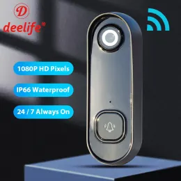 Doorbell Deelife WiFi Doorbell Camera Tuya Video Outdoor Wireless Door Bell Smart For House Waterproof