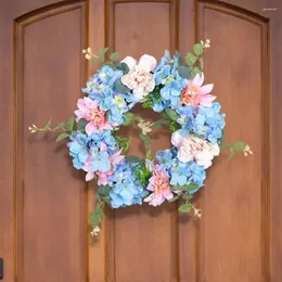 Decorative Flowers High-quality Wreath Vibrant Hydrangea For Door Wall Decor Fake Flower With Detail Home Wedding Farmhouse