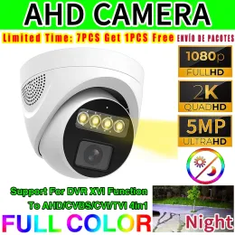 Telecamere 5MP 24h Visione notturna a colori CCTV Ahd Dome Camera Indoor 4MP 1080P HD 4array LED LUMININE Digital H.265 per la sfera video domestica