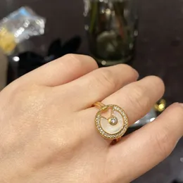 Fashion Classic Kaka Shell Intalad Disc Ring placcato con veri accessori per le fata in stile oro.