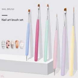 6 pezzi per la punta del design del pennello per nail art pitto