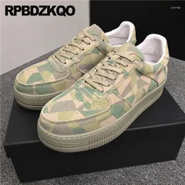 Casual Shoes Flats Lace Up Trainers Nubuck Creepers Sport Flatforms Muffin Athletic Camouflage Thick Height Increase Men Skate Sneakers