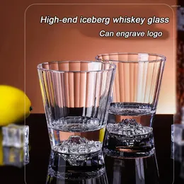 Copos de vinho (pode gravar logotipo) 250ml iceberg cristal vidro doméstico whisky copo barer cerveja de água vermelha