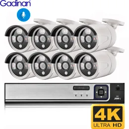 SISTEMA GADINAN 4K 8MP NVR Ultra HD POE IP CAMERA DI SICUREZZA SISTEMA KIT AUDIO BULLE VIDEO VIDEO VIDEO VIDEO VIUILIZZAZIONE UMIS