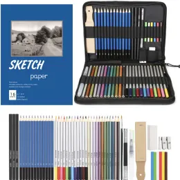 Pencils 52 Pack Professional Sketch Drawing Kit Bag Graphite Charcoal Pencil Kit Painting Supplies Art Students School Stationery