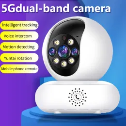 Monitors 1080p Dual 2.4/5G WiFi IP Camera Smart Home Security CCTV System śledzenie ruchu Intercom Mobile zdalny Wyświetl Monitor dziecka