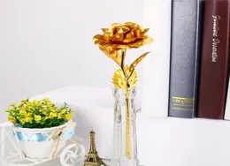 Valentine039S Day Creative Gift 24k Foil Plated Rose Gold Rose varar Forever Love Wedding Decor Souvenir Drop No Box4001117