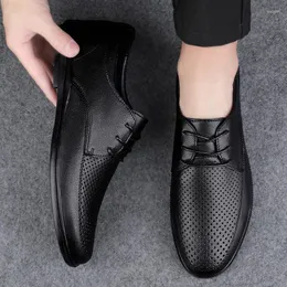 Casual Shoes Fashion Slip On Hollow Men Dress Oxfords Business 2024 Classic Leather Men's Suits