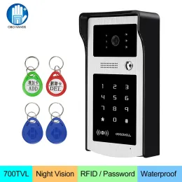 Kapı Zilleri Kablolu 700TVL RFID Video Intercom Doorbell Kapı Telefon Çağrı Paneli IR LIGHT VISIGE KAMERA DIŞ MOODUSE DIŞ MOUDPOOD HOME DAĞRAMI İÇİN